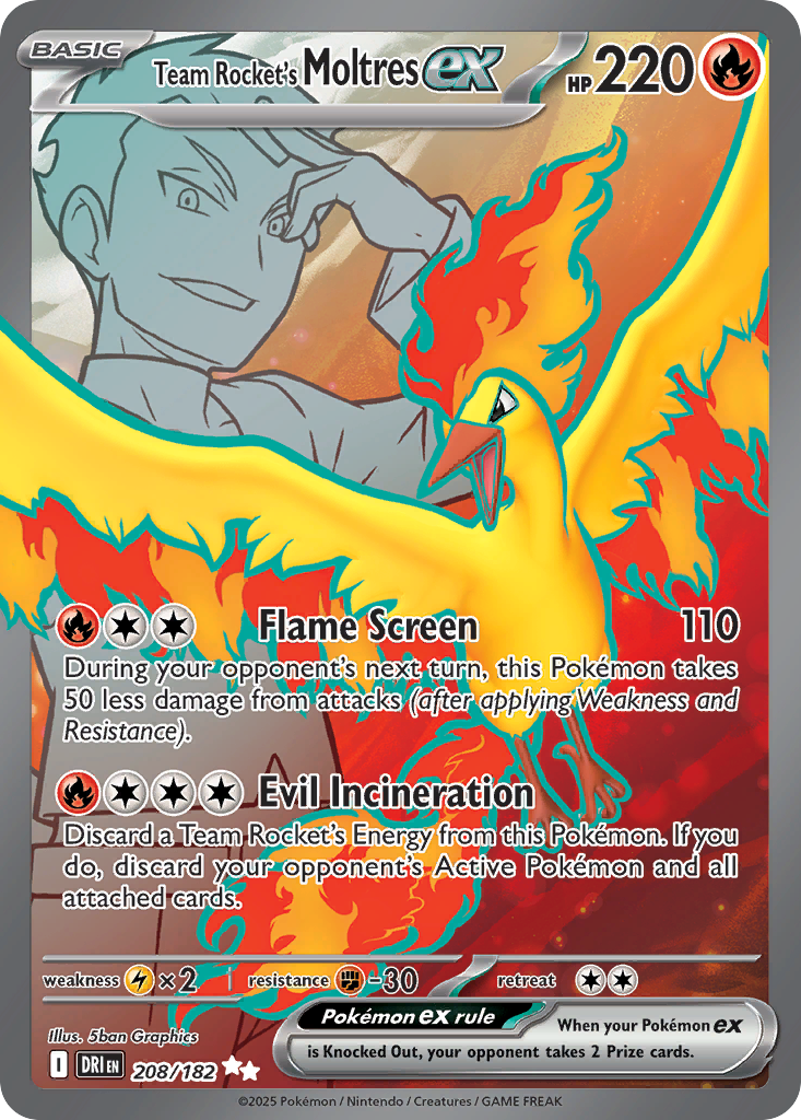 Team Rocket's Moltres ex 卡面